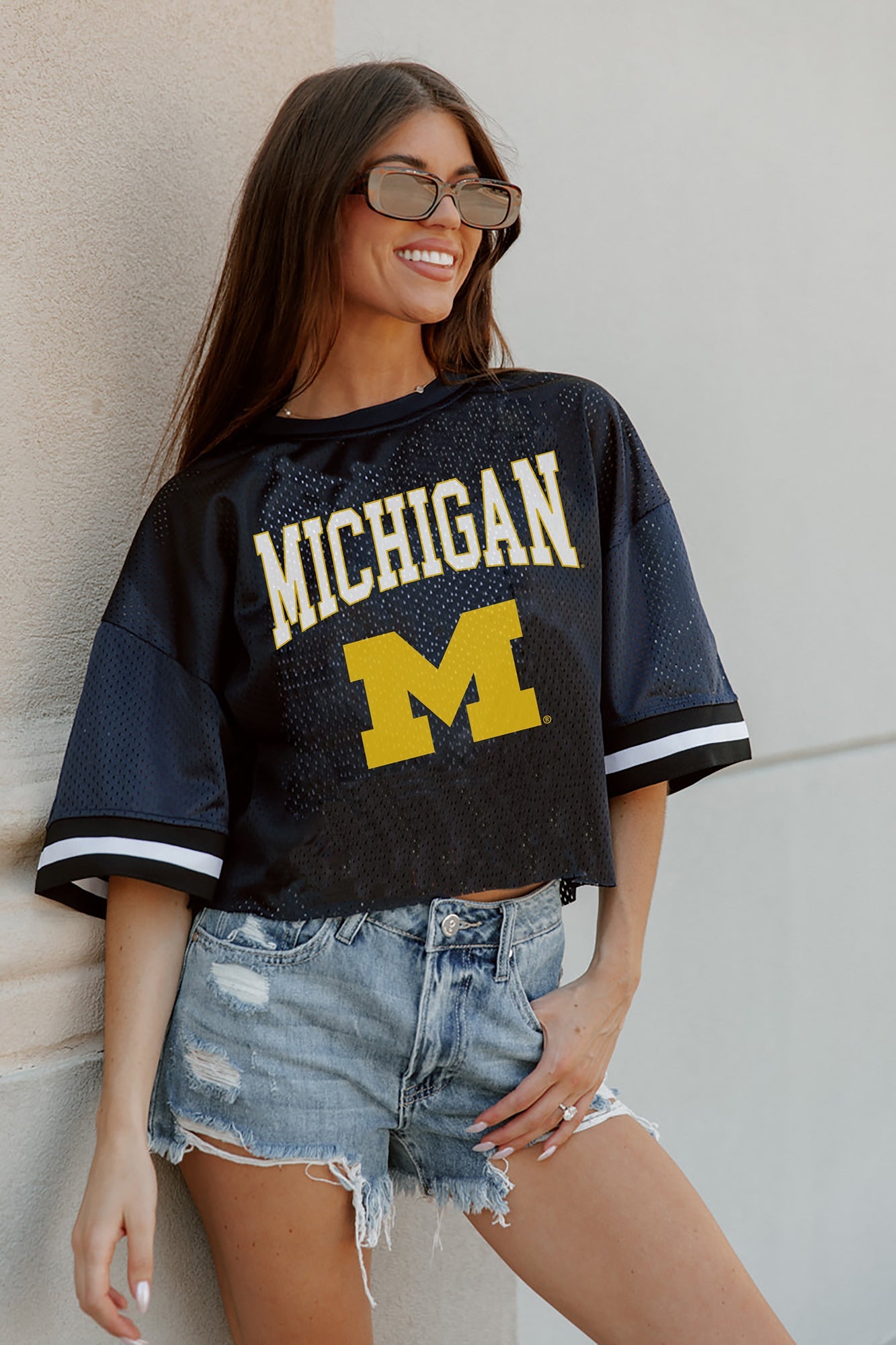 MICHIGAN WOLVERINES SCORE SQUAD MODERATE FIT FASHION JERSEY BY MADI PREWETT