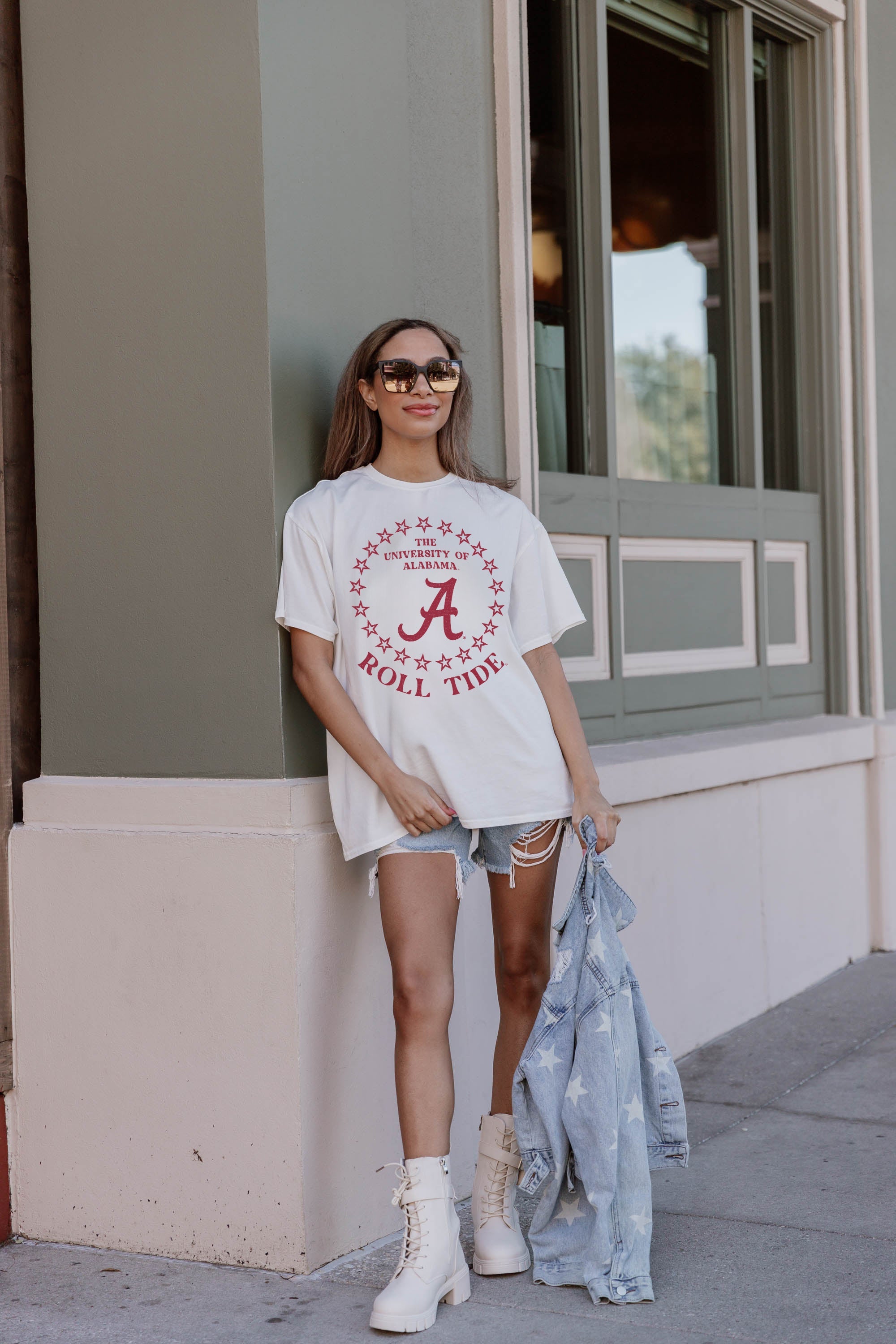 ALABAMA CRIMSON TIDE ON POINT OVERSIZED CREWNECK TEE