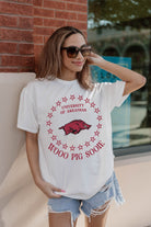 ARKANSAS RAZORBACKS ON POINT OVERSIZED CREWNECK TEE