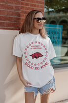 ARKANSAS RAZORBACKS ON POINT OVERSIZED CREWNECK TEE