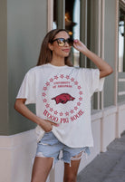 ARKANSAS RAZORBACKS ON POINT OVERSIZED CREWNECK TEE