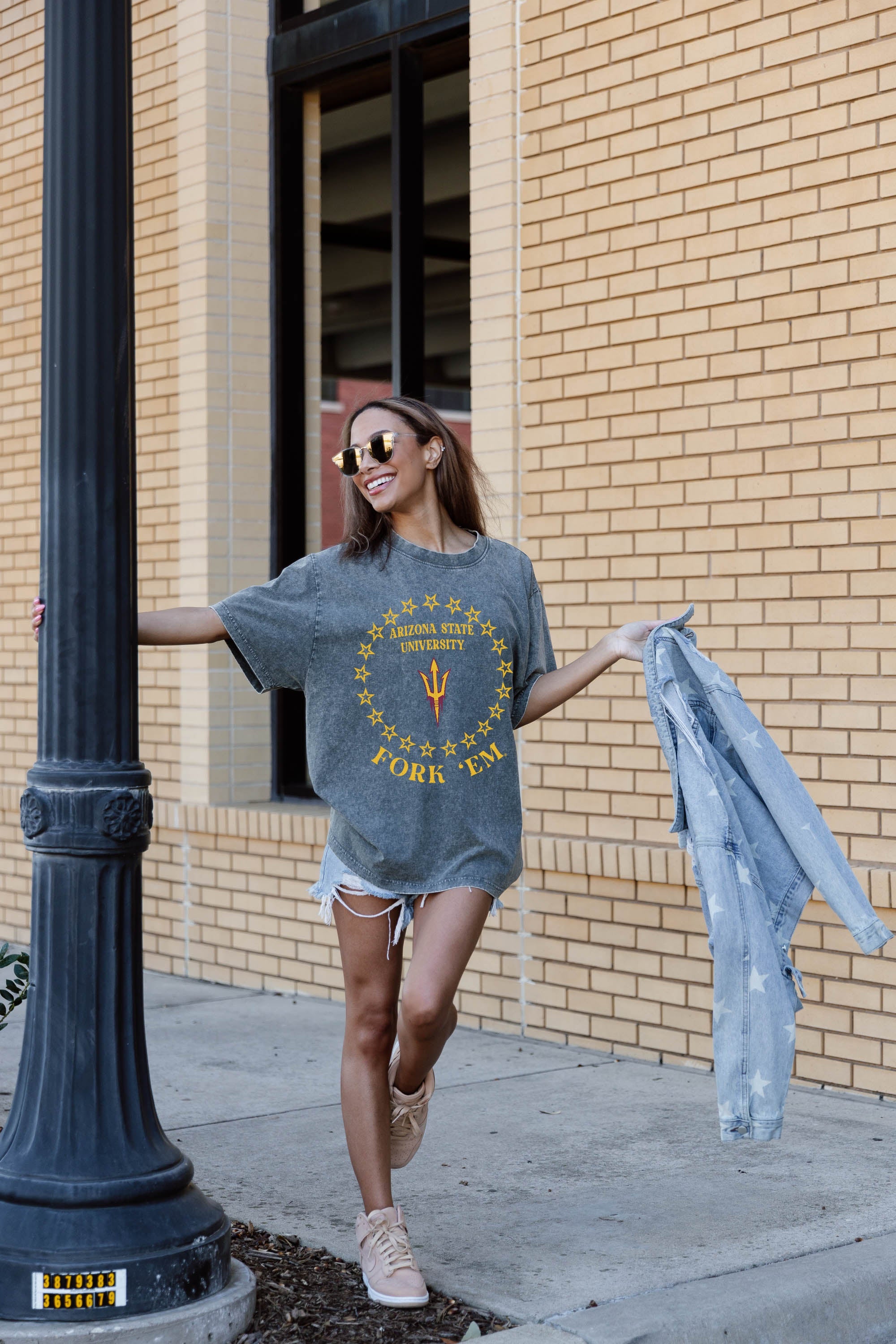 ARIZONA STATE SUN DEVILS BRIGHTEST STAR OVERSIZED CREWNECK TEE