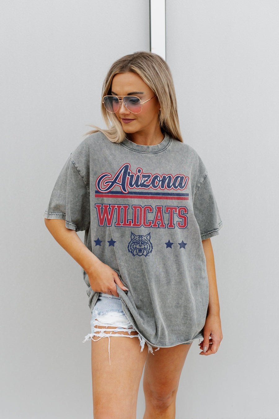 ARIZONA WILDCATS HERE TO PLAY OVERSIZED CREWNECK TEE