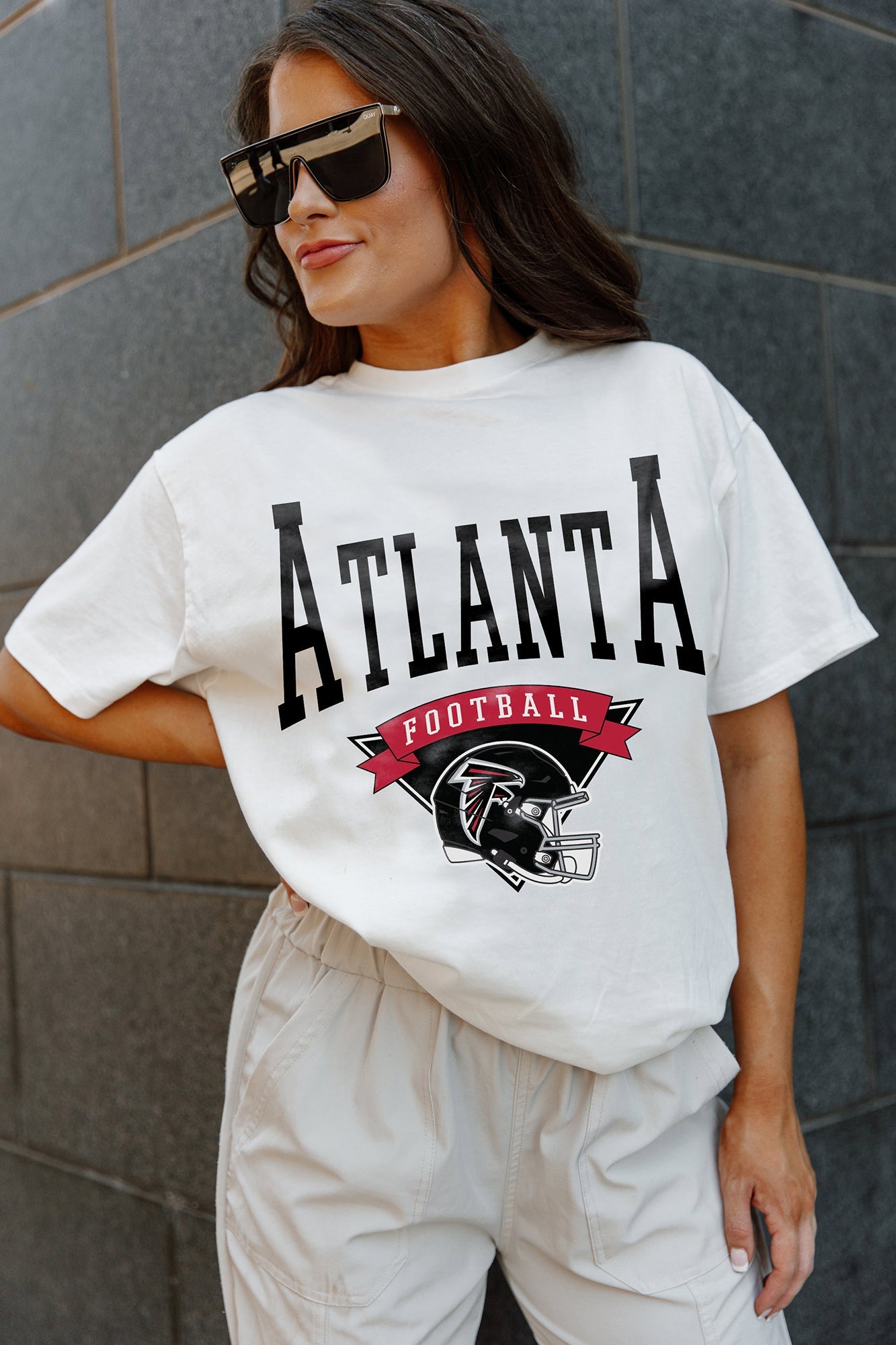 Women's Gameday Couture White Atlanta Falcons Enforcer Relaxed T-Shirt Size: Small