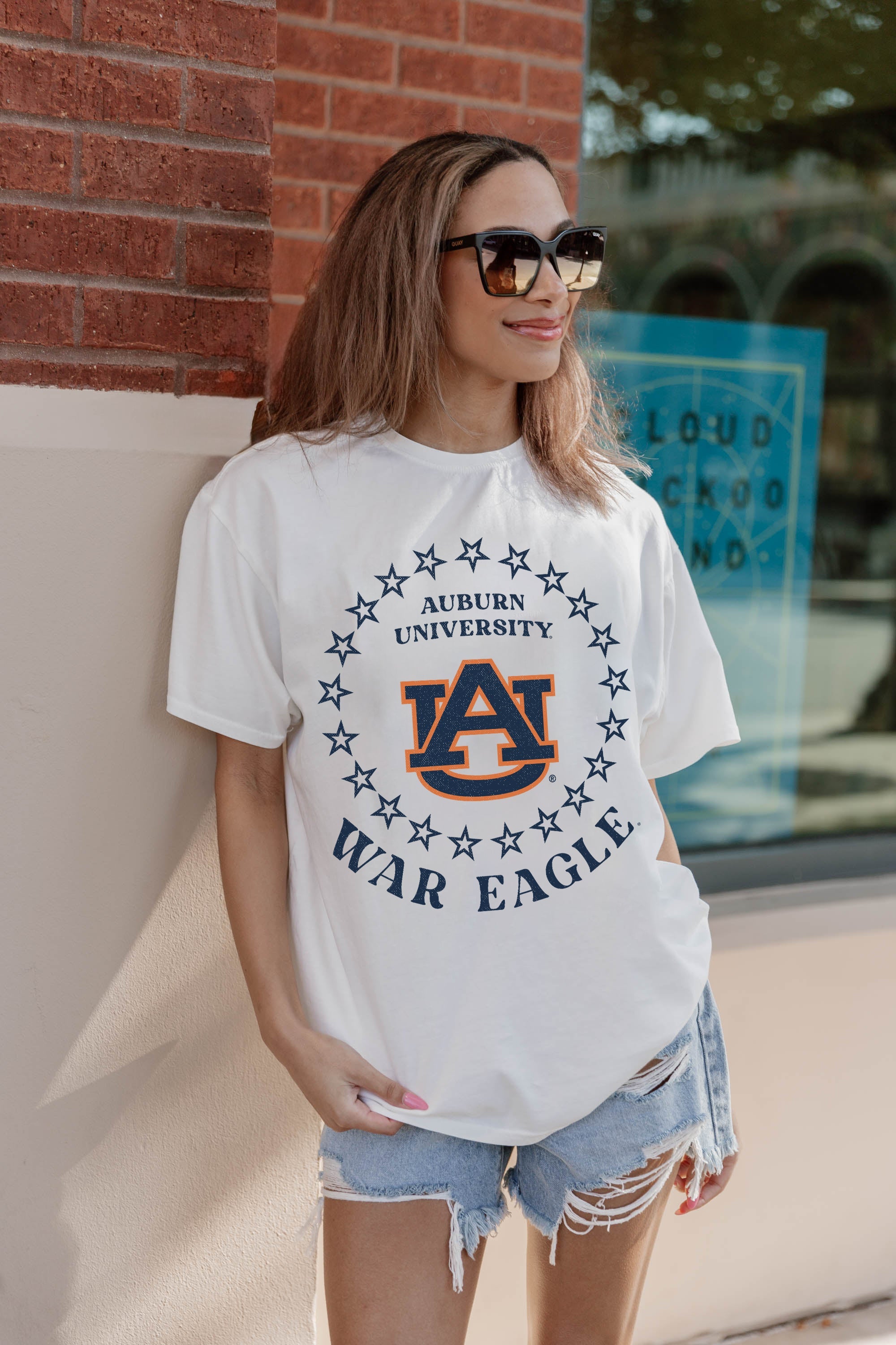 AUBURN TIGERS ON POINT OVERSIZED CREWNECK TEE