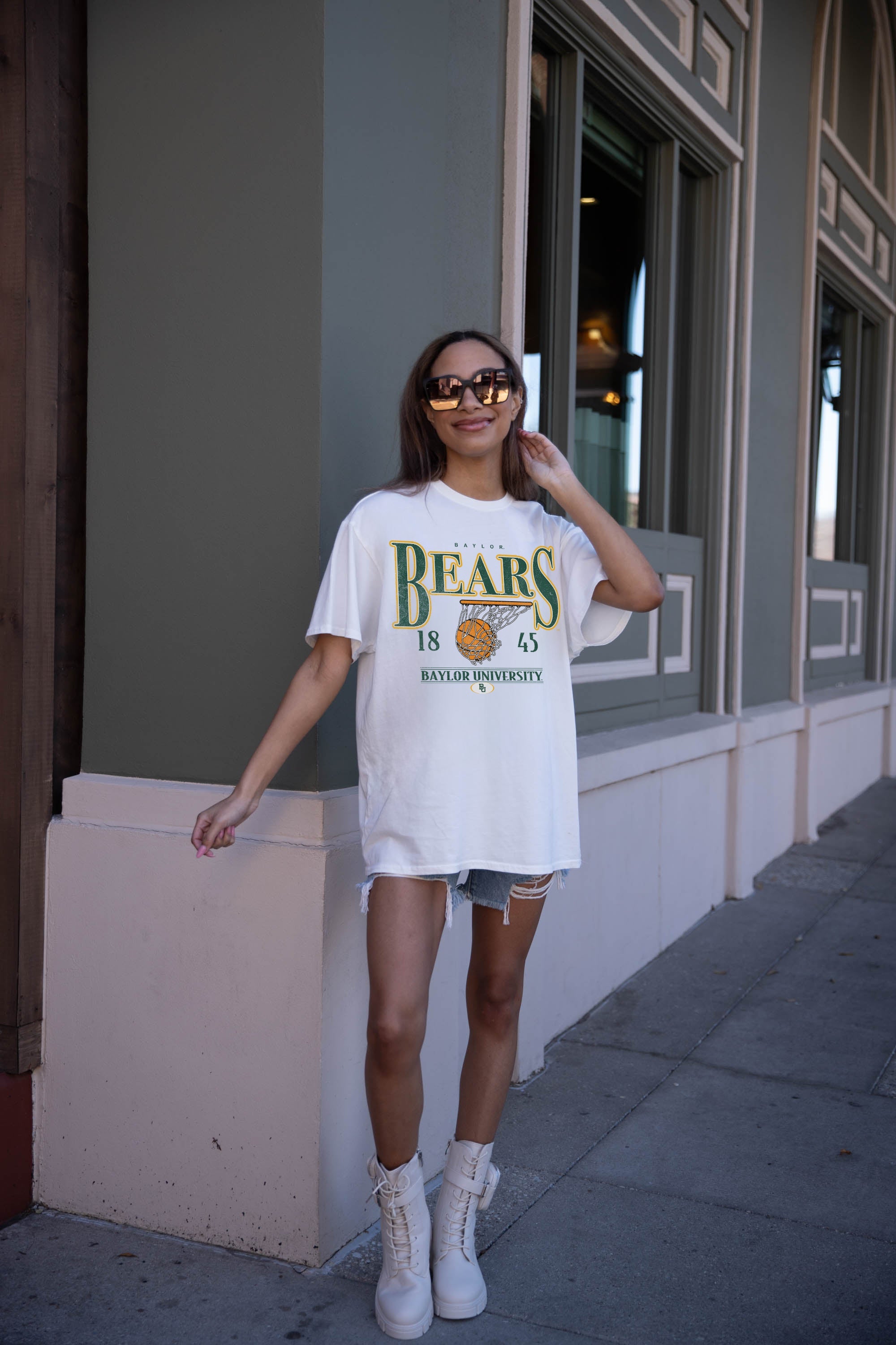 BAYLOR BEARS COURT DATE OVERSIZED CREWNECK TEE