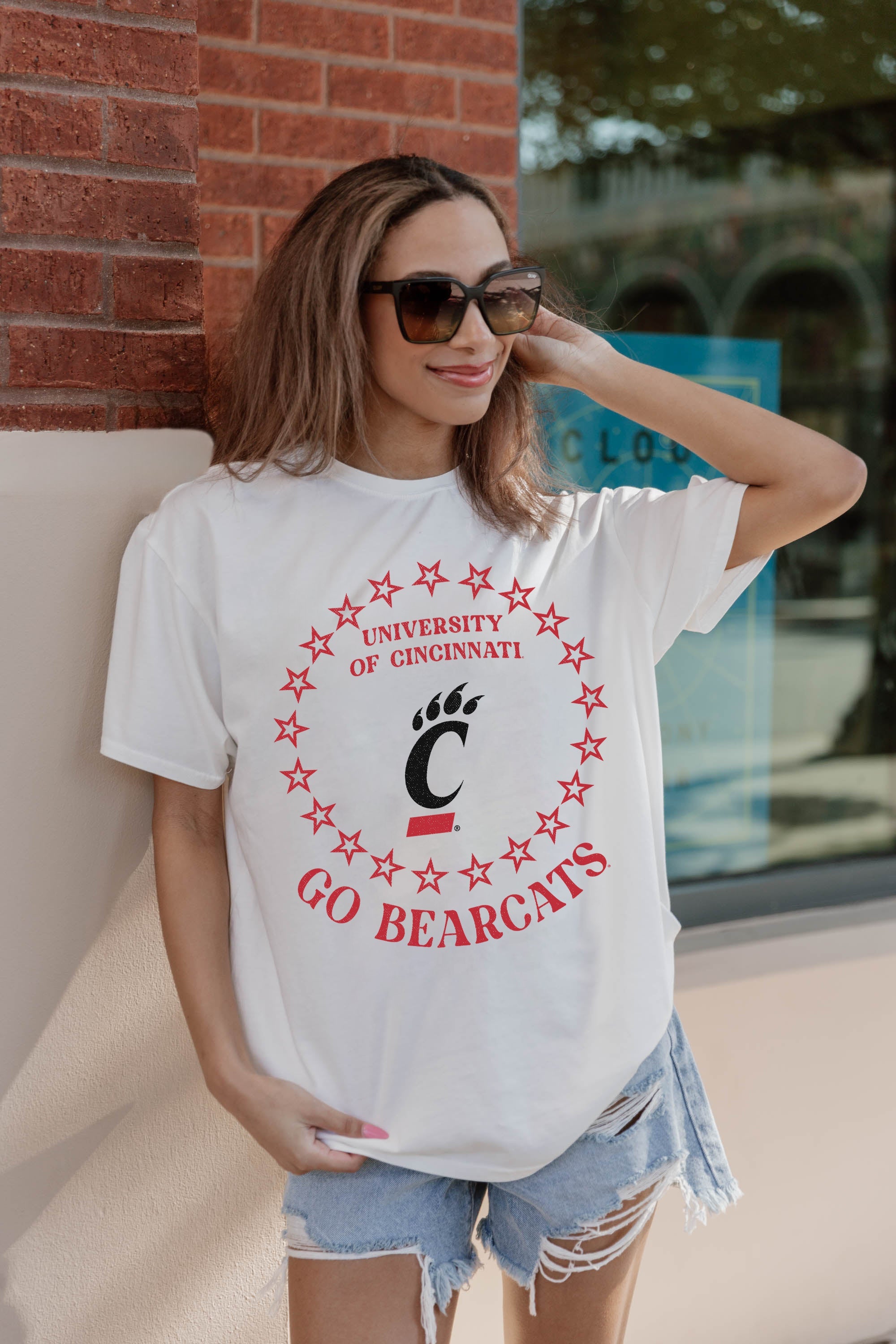 CINCINNATI BEARCATS ON POINT OVERSIZED CREWNECK TEE