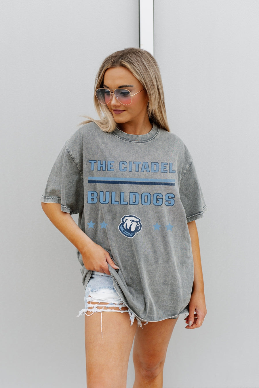 CITADEL BULLDOGS HERE TO PLAY OVERSIZED CREWNECK TEE