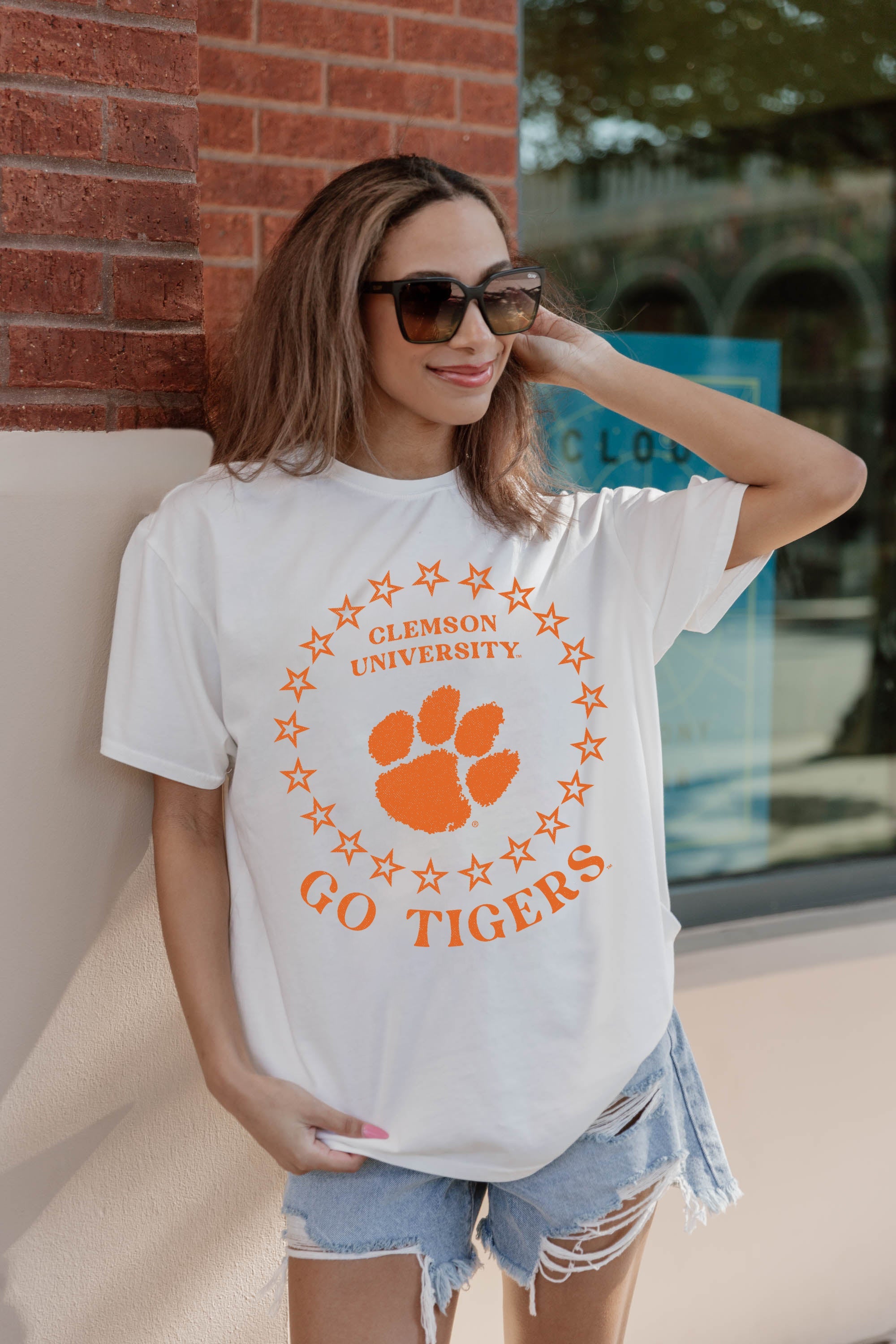 CLEMSON TIGERS ON POINT OVERSIZED CREWNECK TEE