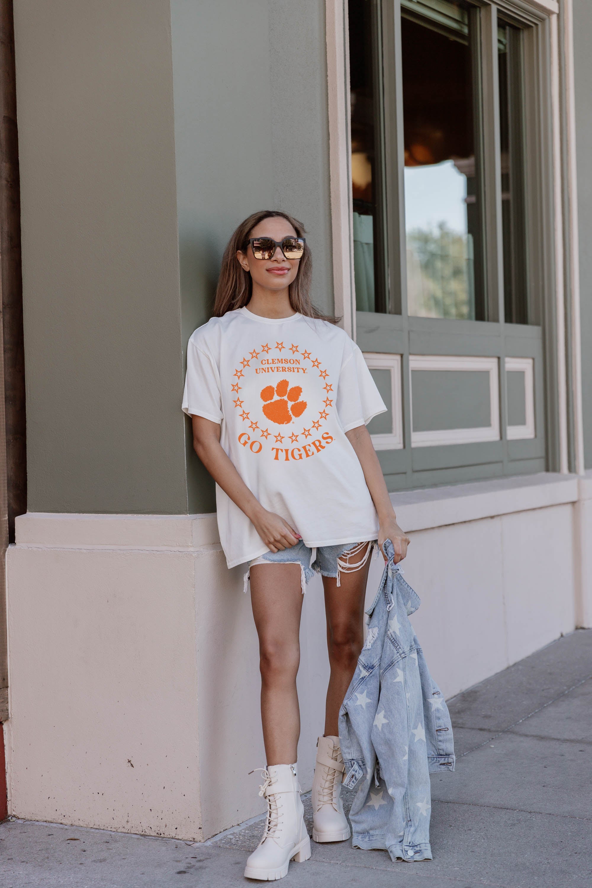 CLEMSON TIGERS ON POINT OVERSIZED CREWNECK TEE