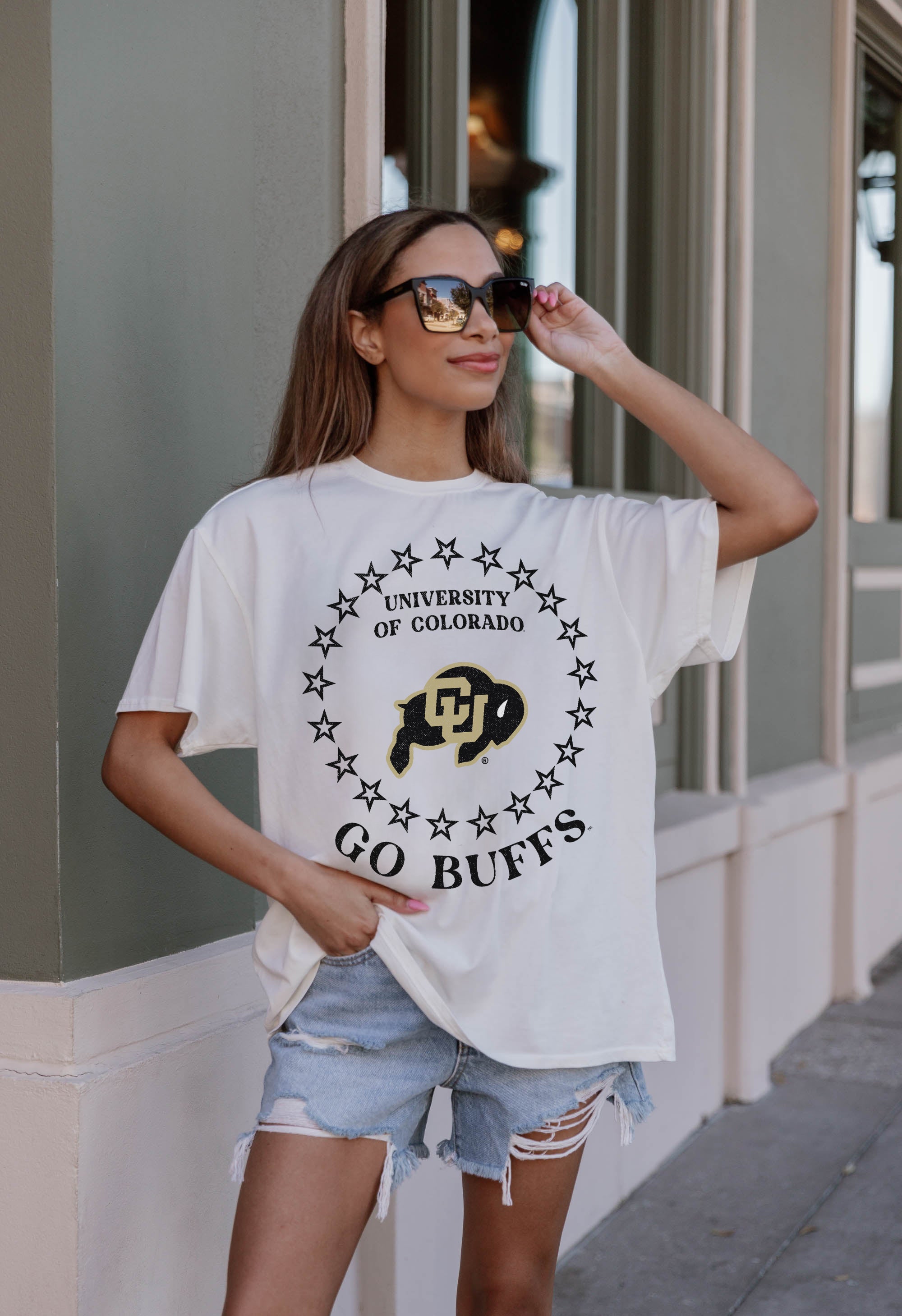 COLORADO BUFFALOES ON POINT OVERSIZED CREWNECK TEE