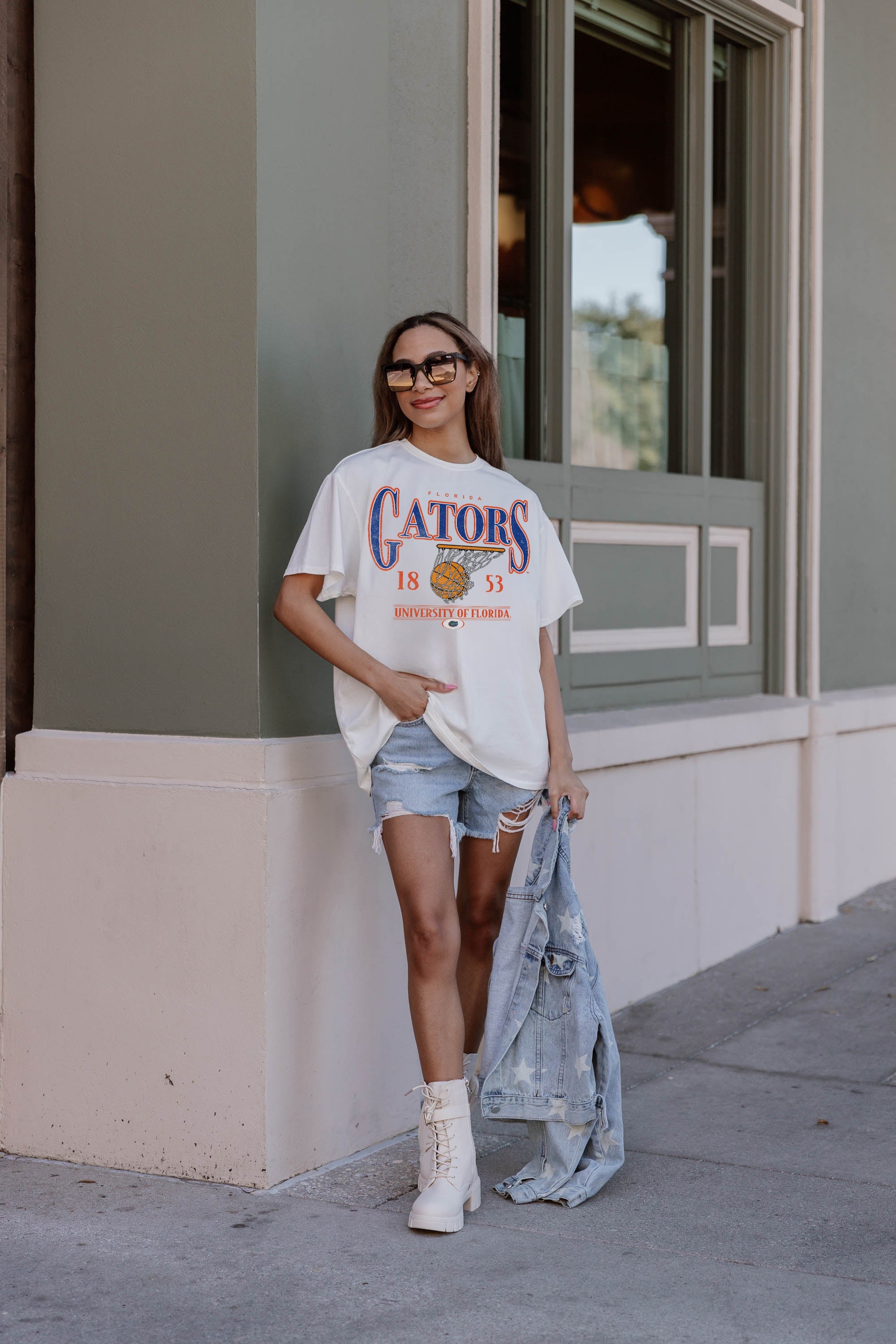 FLORIDA GATORS COURT DATE OVERSIZED CREWNECK TEE