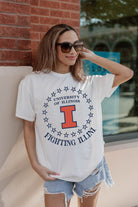 ILLINOIS FIGHTING ILLINI ON POINT OVERSIZED CREWNECK TEE