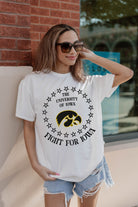 IOWA HAWKEYES ON POINT OVERSIZED CREWNECK TEE