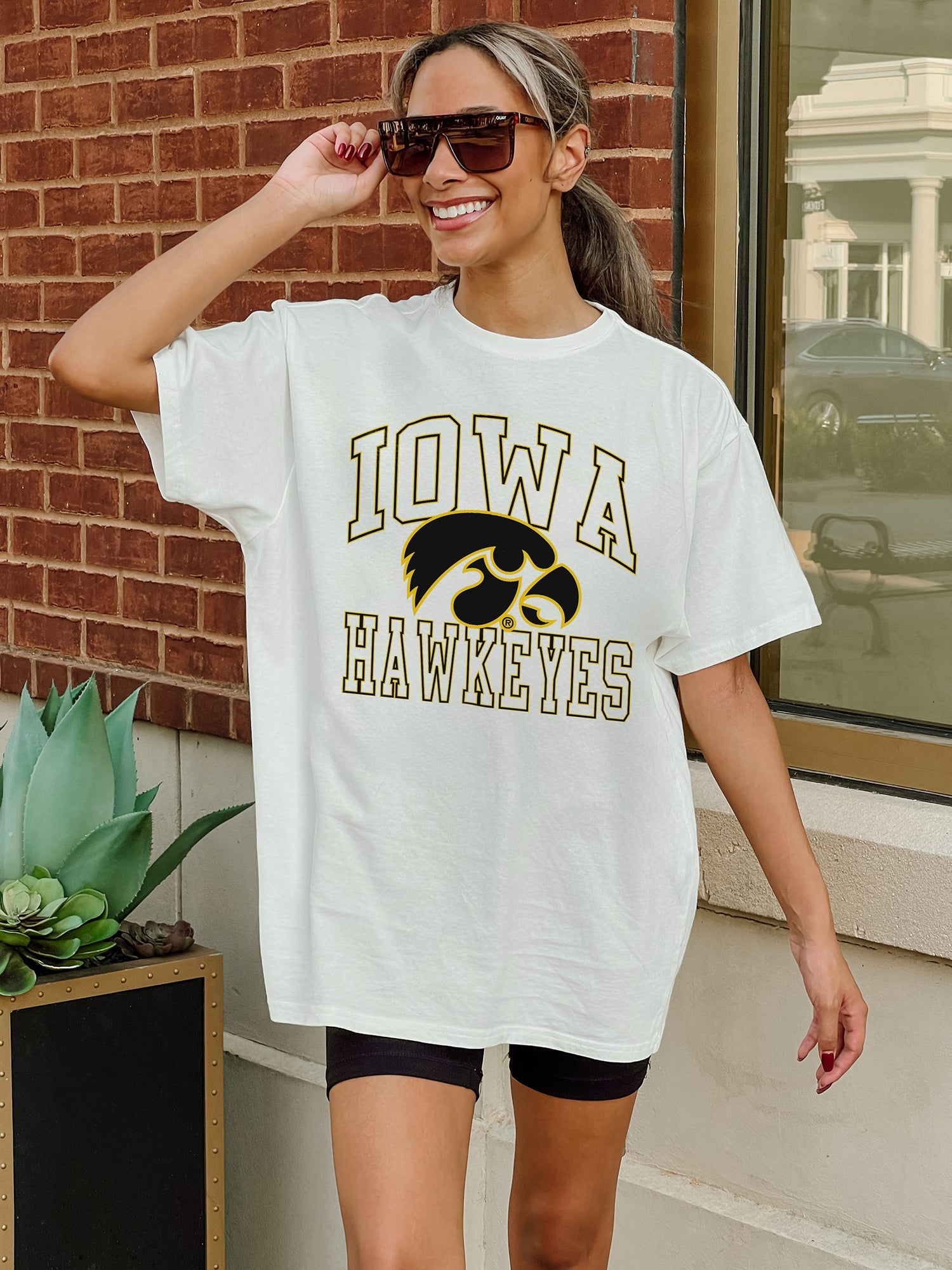 IOWA HAWKEYES UP YOUR GAME OVERSIZED CREWNECK TEE BY MADI PREWETT