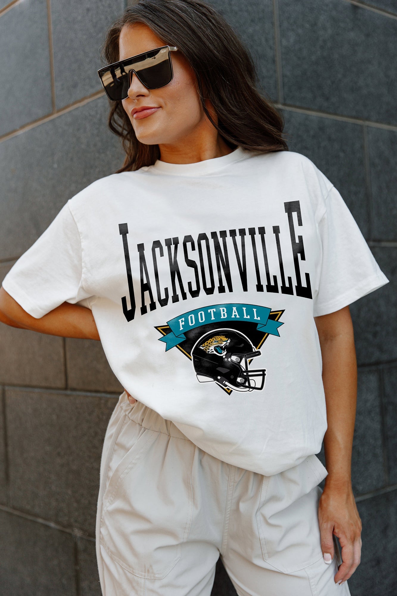 JACKSONVILLE JAGUARS ENFORCER RELAXED FIT SHORT SLEEVE CREWNECK TEE