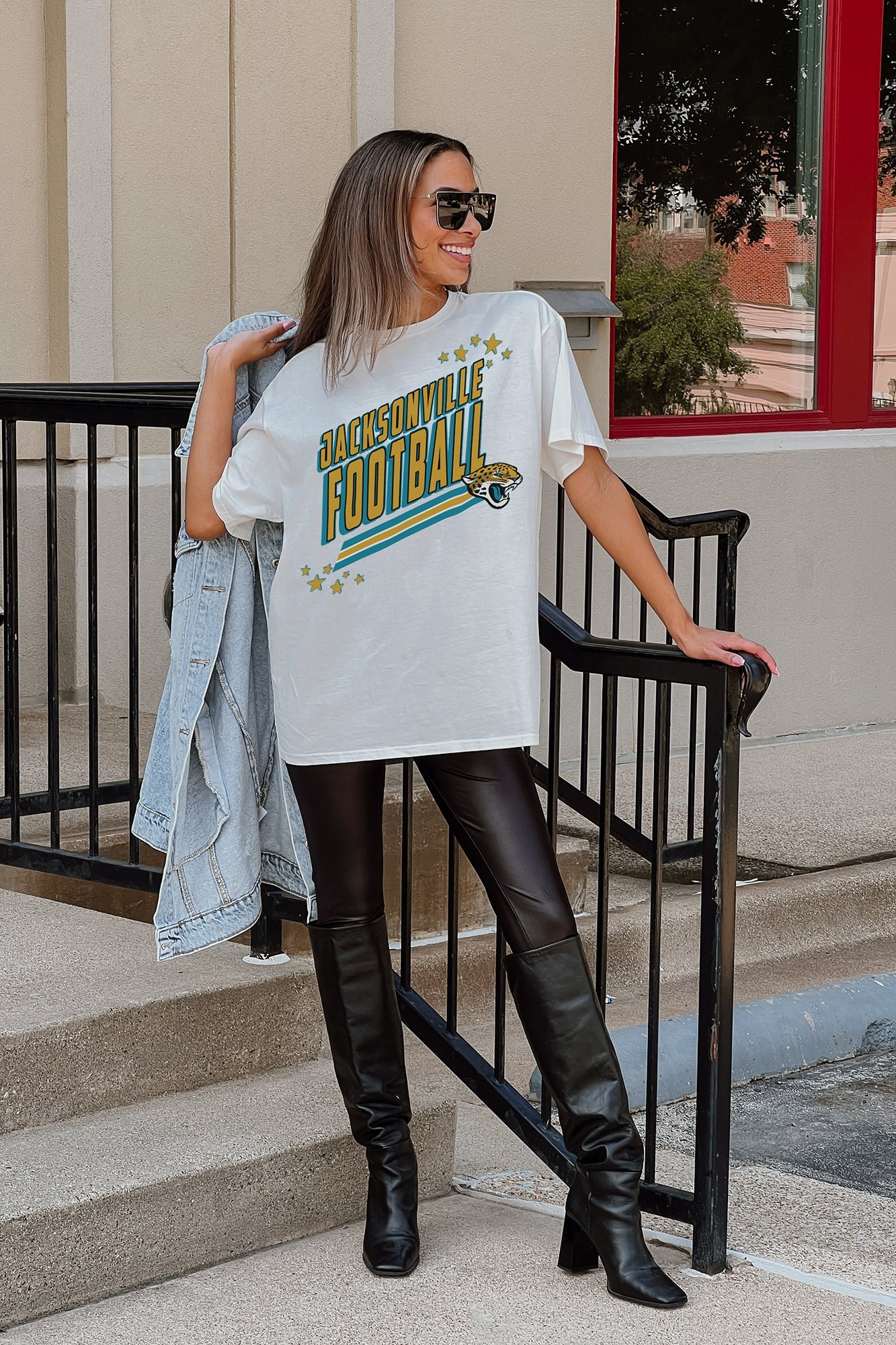 JACKSONVILLE JAGUARS COMING IN HOT OVERSIZED CREWNECK TEE