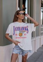 KANSAS JAYHAWKS COURT DATE OVERSIZED CREWNECK TEE