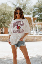 LOUISVILLE CARDINALS UP YOUR GAME OVERSIZED CREWNECK TEE BY MADI PREWETT