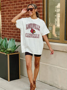 LOUISVILLE CARDINALS UP YOUR GAME OVERSIZED CREWNECK TEE BY MADI PREWETT