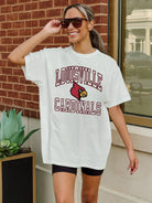 LOUISVILLE CARDINALS UP YOUR GAME OVERSIZED CREWNECK TEE BY MADI PREWETT