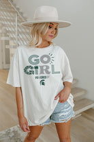 MICHIGAN STATE SPARTANS GO GIRL OVERSIZED CREWNECK TEE