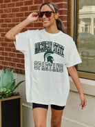 MICHIGAN STATE SPARTANS UP YOUR GAME OVERSIZED CREWNECK TEE BY MADI PREWETT