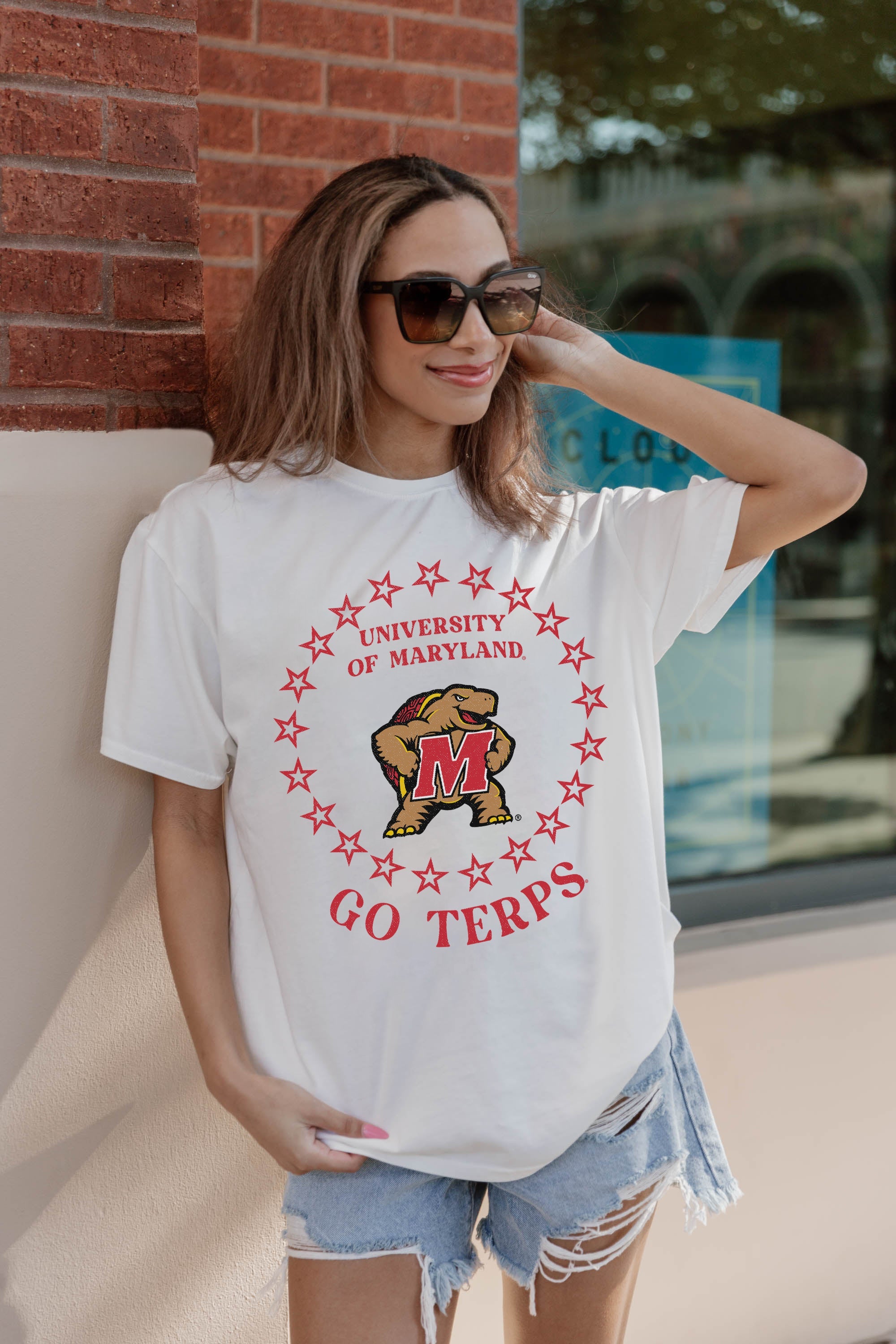 MARYLAND TERRAPINS ON POINT OVERSIZED CREWNECK TEE