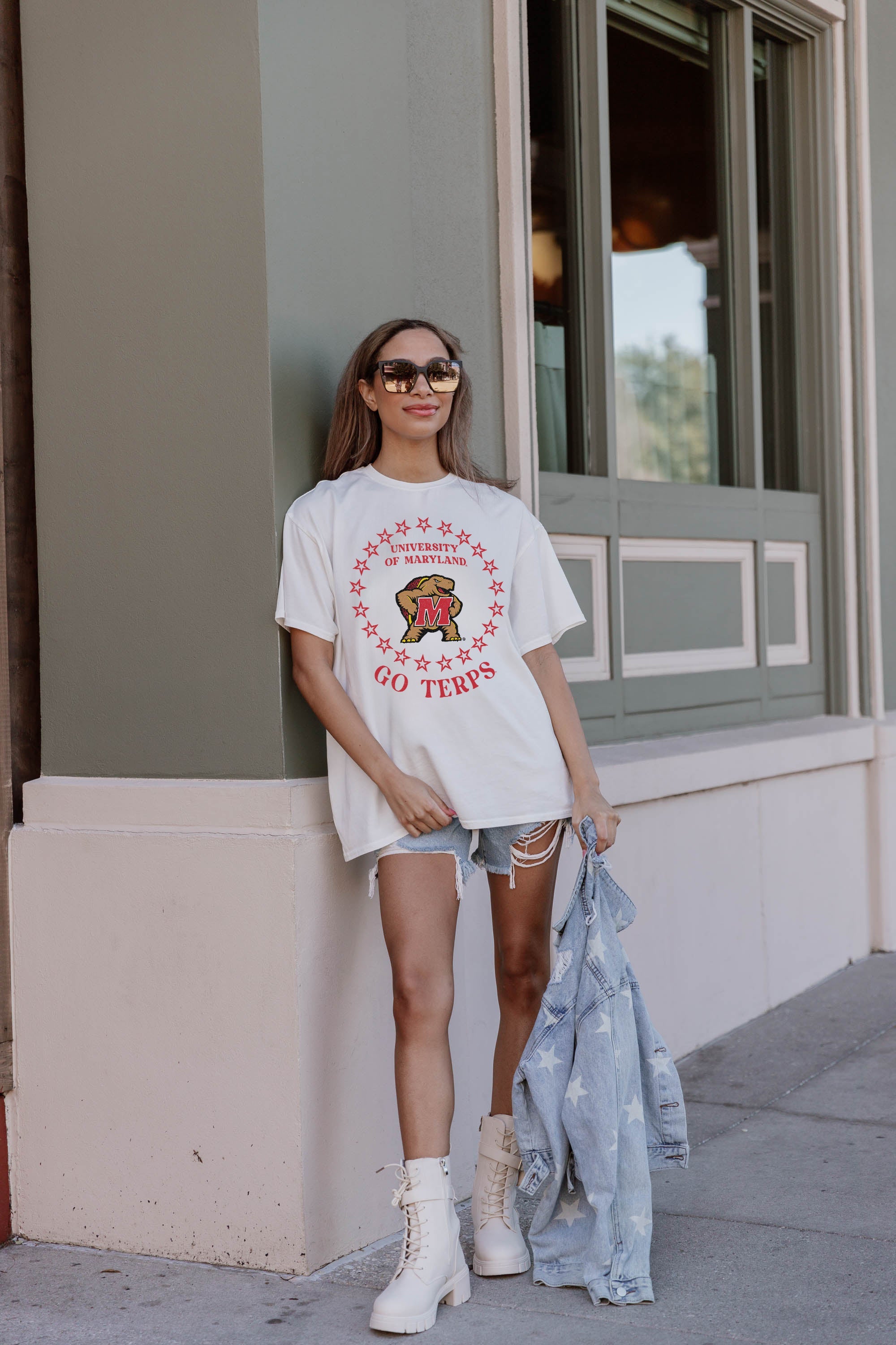 MARYLAND TERRAPINS ON POINT OVERSIZED CREWNECK TEE