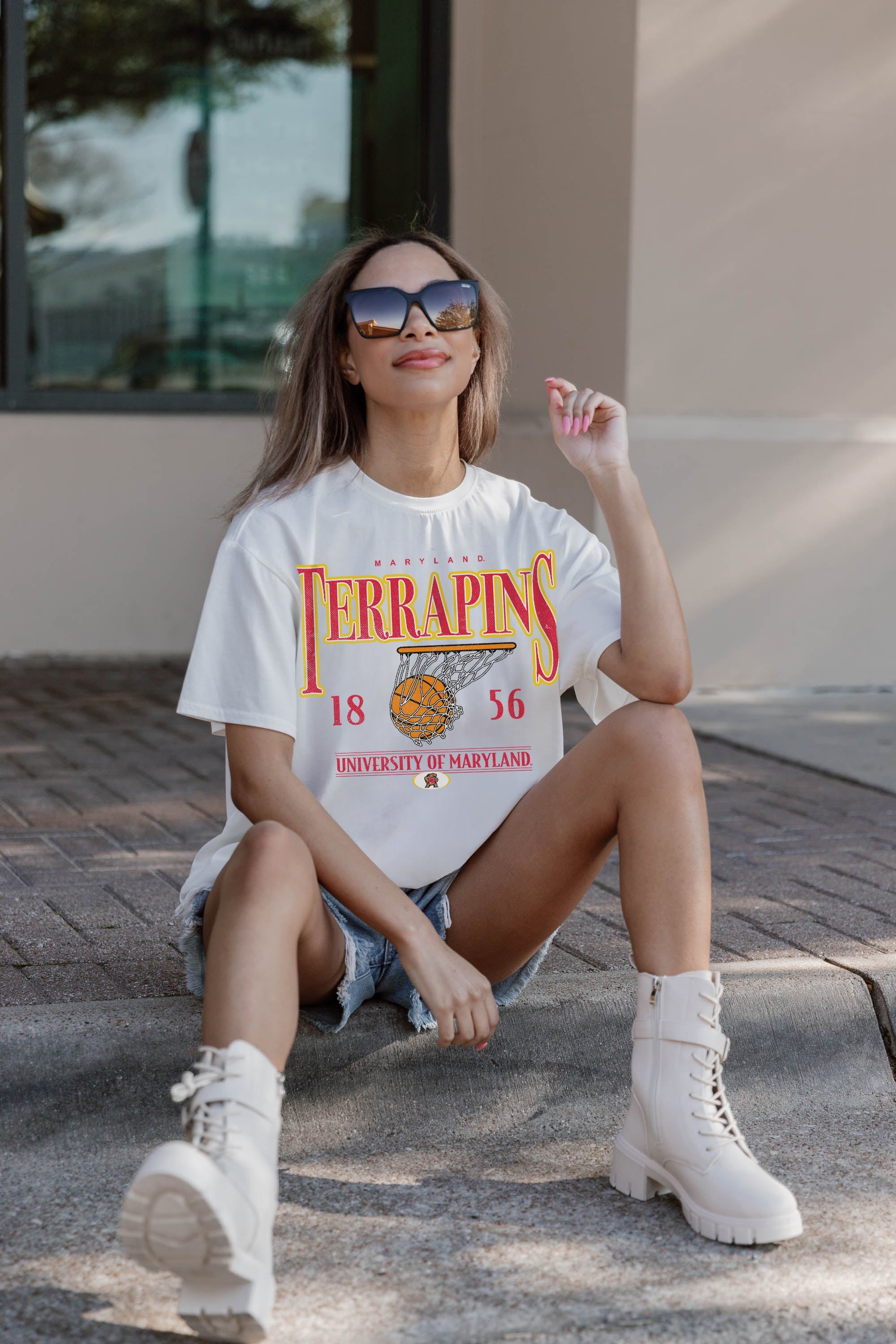 MARYLAND TERRAPINS COURT DATE OVERSIZED CREWNECK TEE