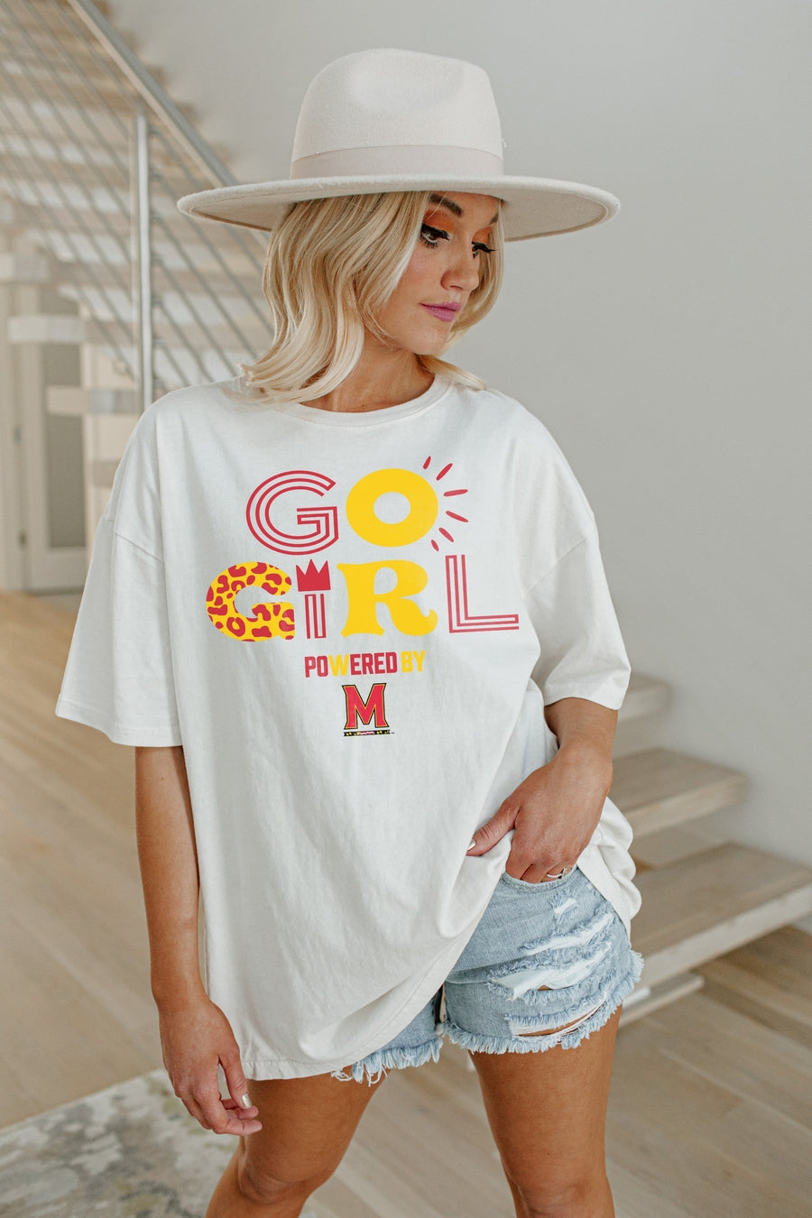 MARYLAND TERRAPINS GO GIRL OVERSIZED CREWNECK TEE