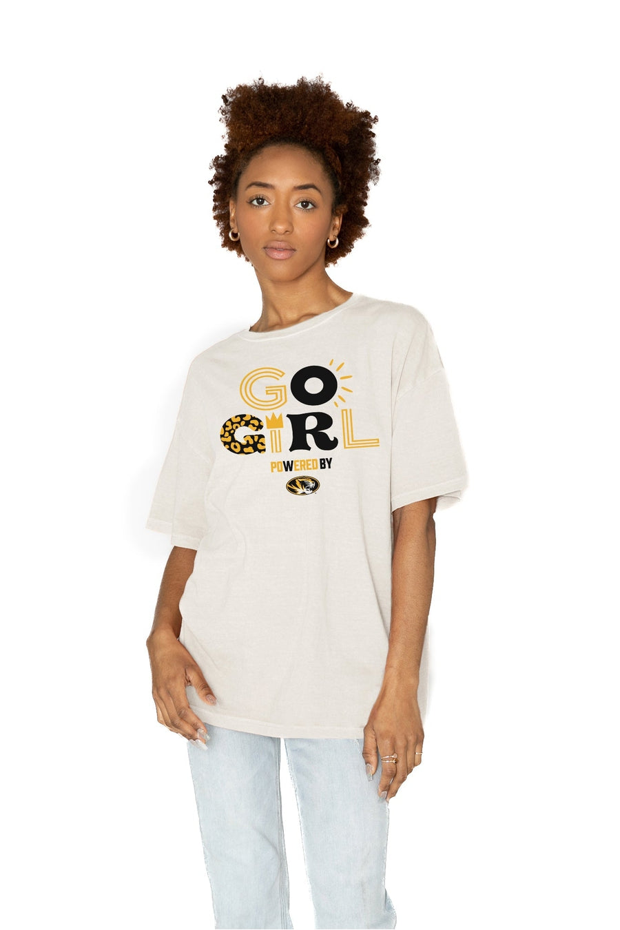 MISSOURI TIGERS GO GIRL OVERSIZED CREWNECK TEE