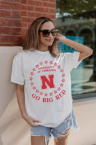 NEBRASKA CORNHUSKERS ON POINT OVERSIZED CREWNECK TEE