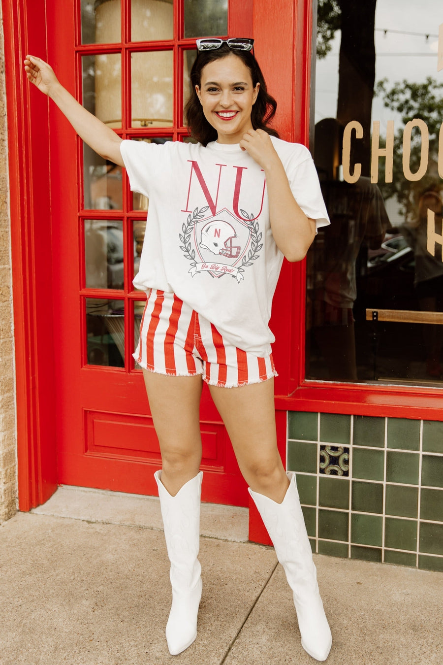 NEBRASKA CORNHUSKERS ABOVE THE REST OVERSIZED CREWNECK TEE