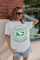 NORTH DAKOTA FIGHTING HAWKS ON POINT OVERSIZED CREWNECK TEE