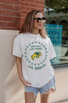 NORTH DAKOTA STATE BISON ON POINT OVERSIZED CREWNECK TEE