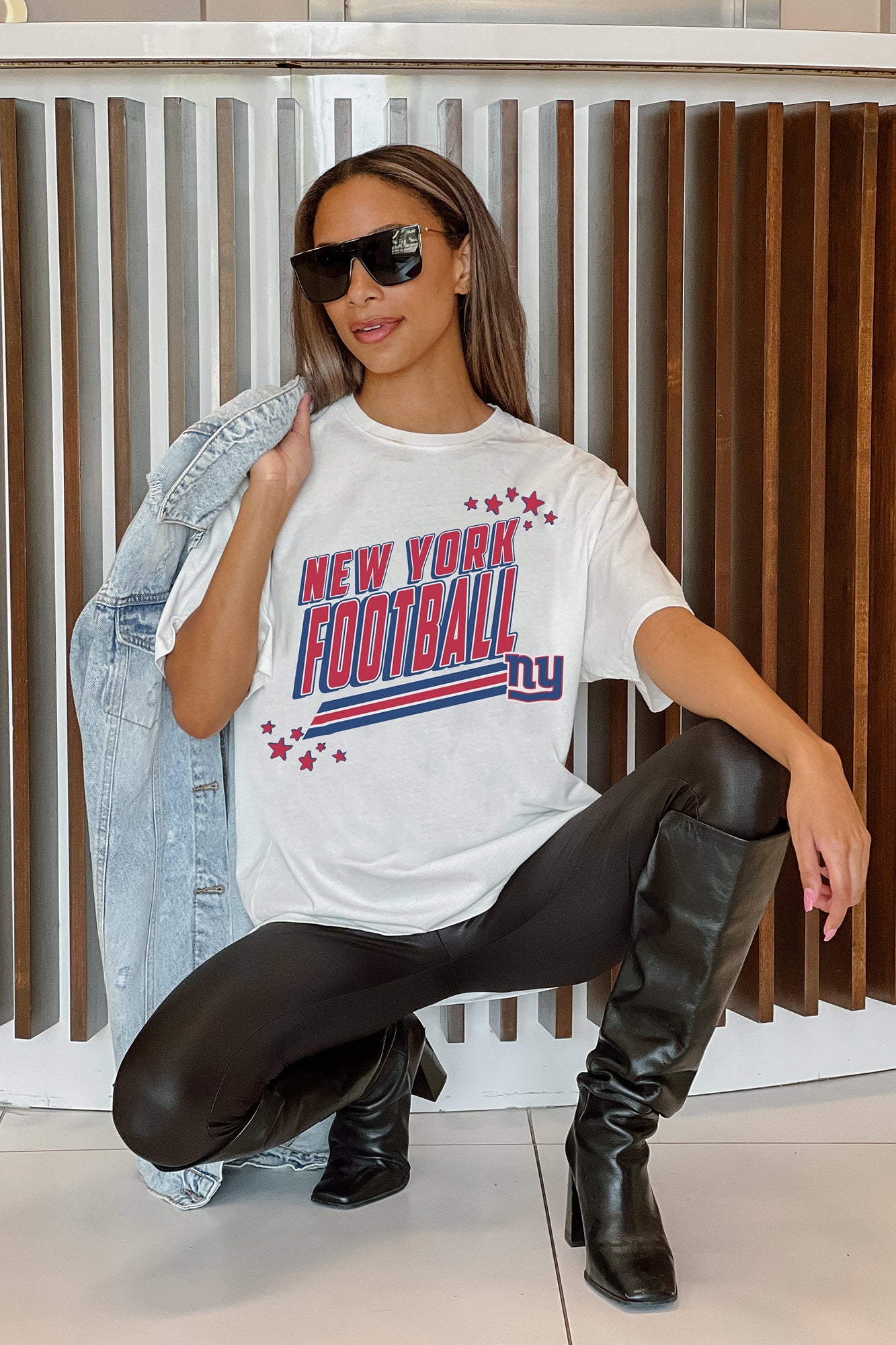 NEW YORK GIANTS NOTHING BUT THE BEST OVERSIZED CREWNECK TEE – GAMEDAY  COUTURE