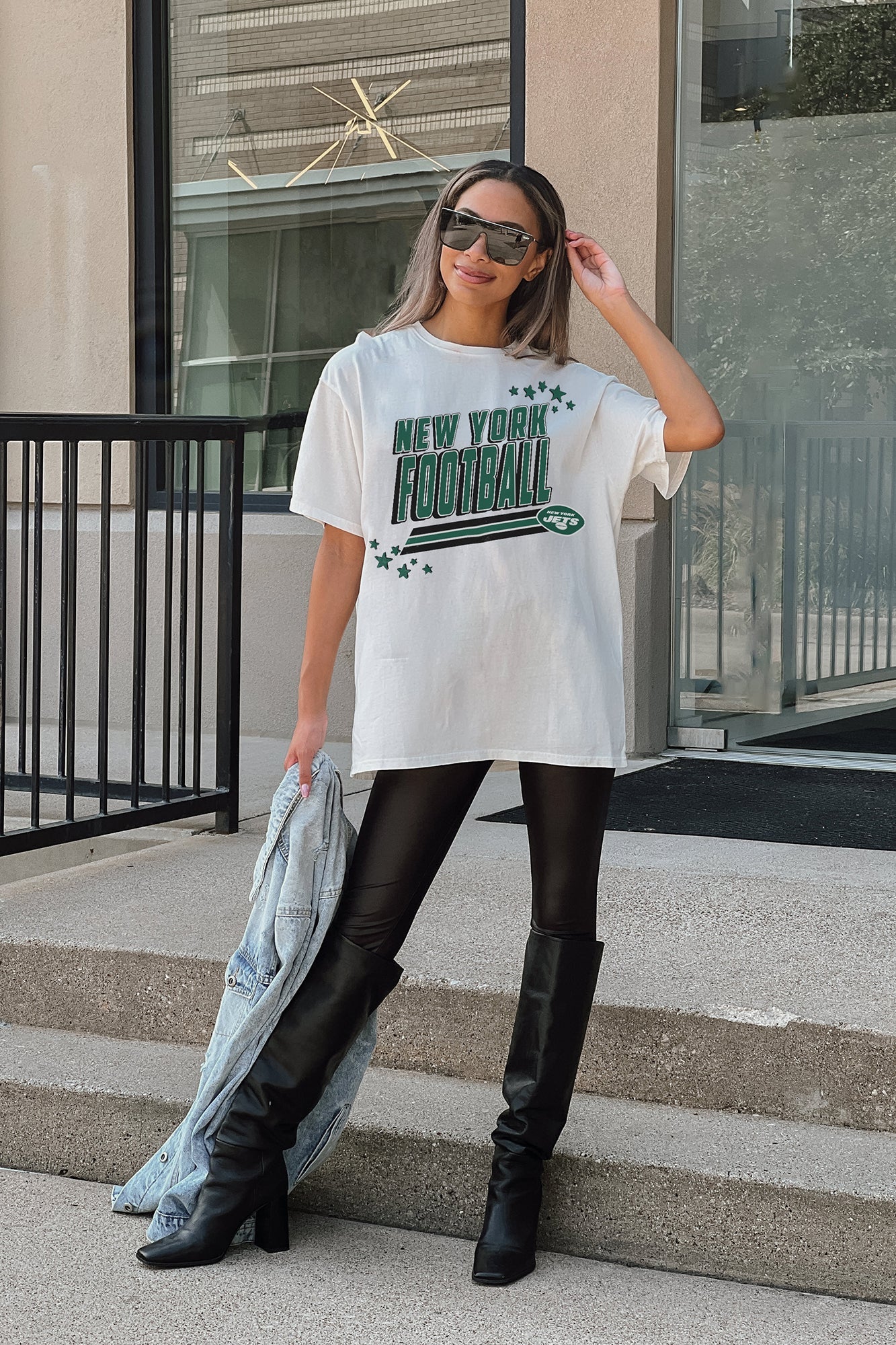 NEW YORK JETS COMING IN HOT OVERSIZED CREWNECK TEE – GAMEDAY