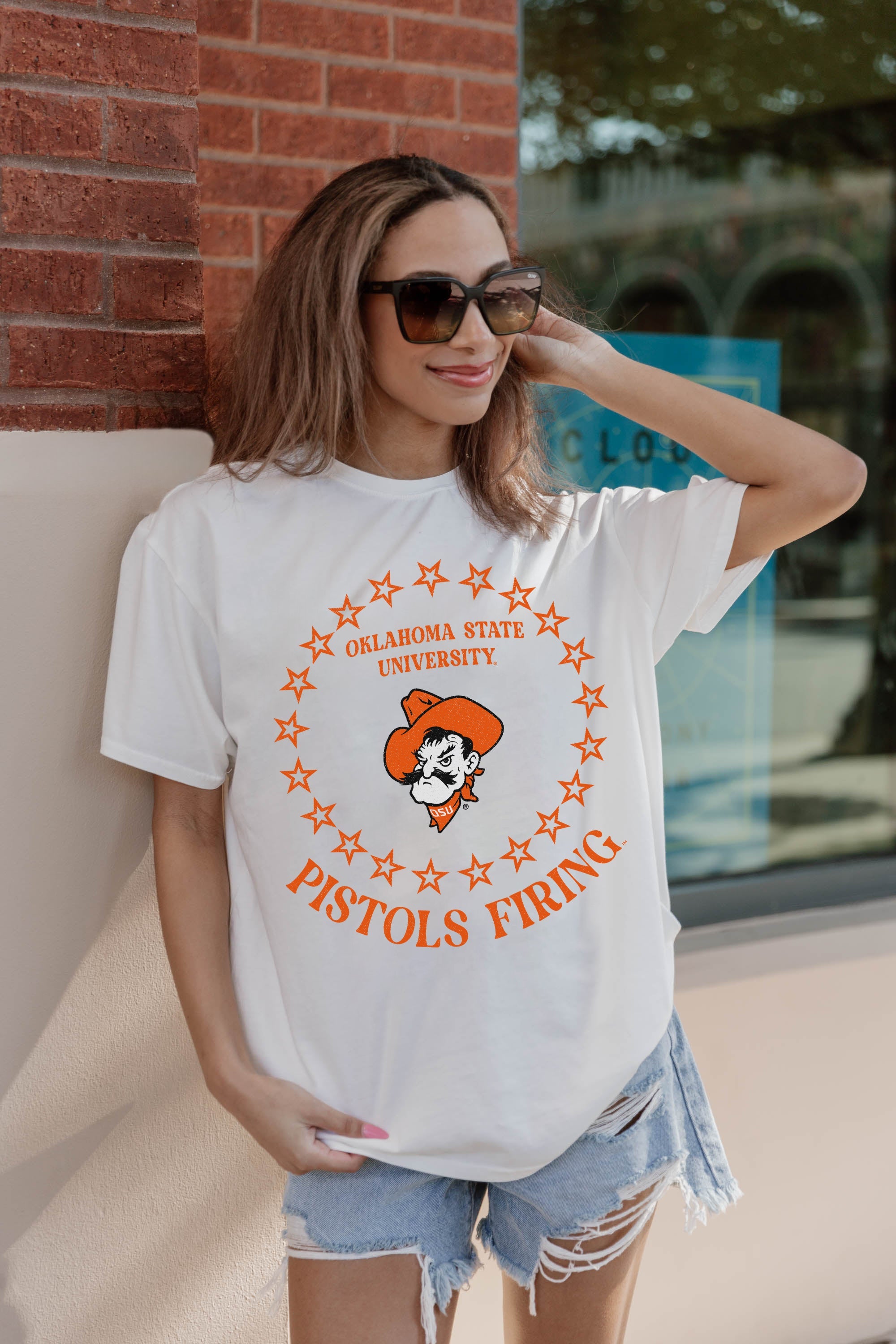 OKLAHOMA STATE COWBOYS ON POINT OVERSIZED CREWNECK TEE