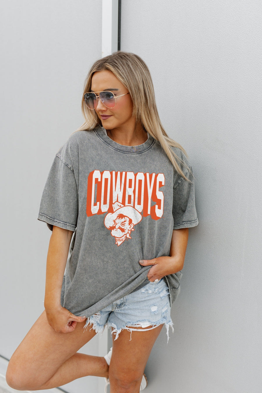 Gameday Couture Oklahoma State Cowboys Women's Ivory Oversized Vintage Short Sleeve T-Shirt, Ivory, 100% Cotton, Size XL, Rally House