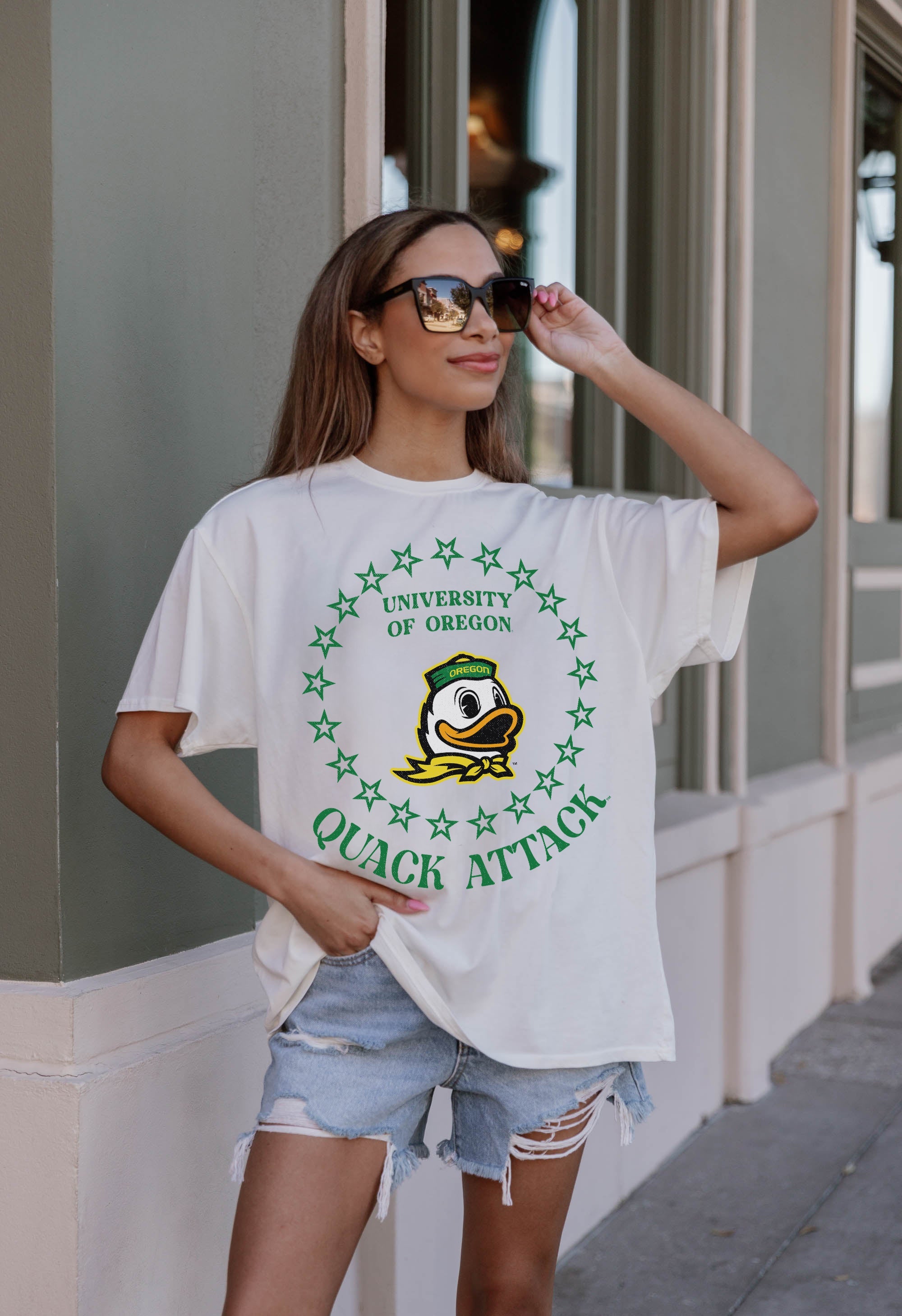 OREGON DUCKS ON POINT OVERSIZED CREWNECK TEE