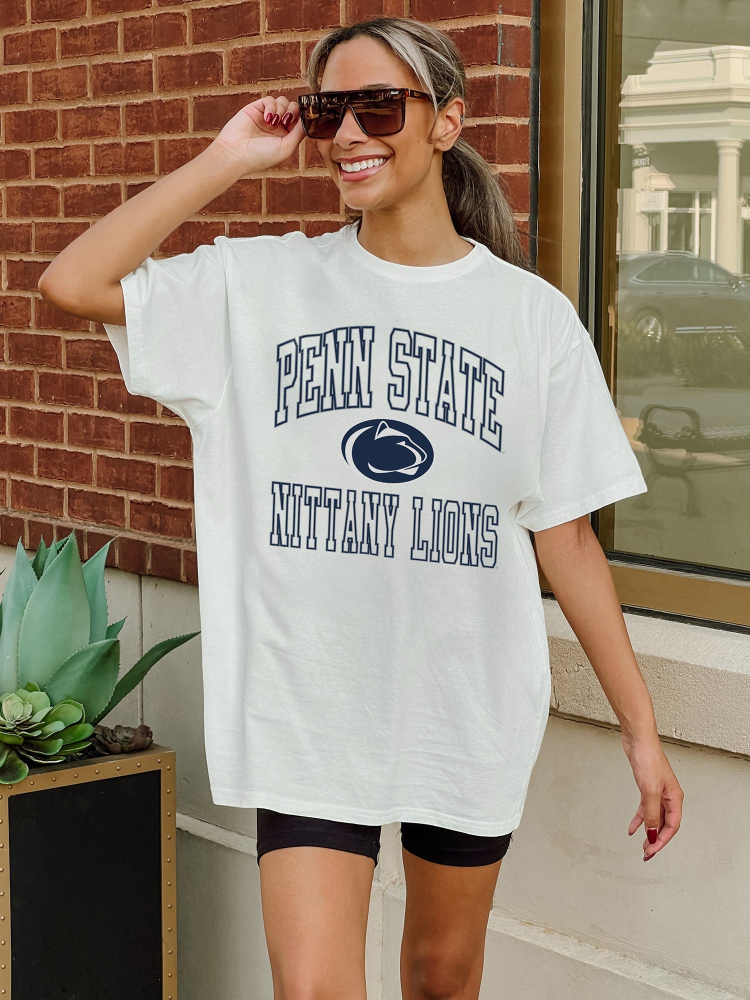 PENN STATE NITTANY LIONS UP YOUR GAME OVERSIZED CREWNECK TEE BY MADI PREWETT