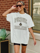 PURDUE BOILERMAKERS UP YOUR GAME OVERSIZED CREWNECK TEE BY MADI PREWETT