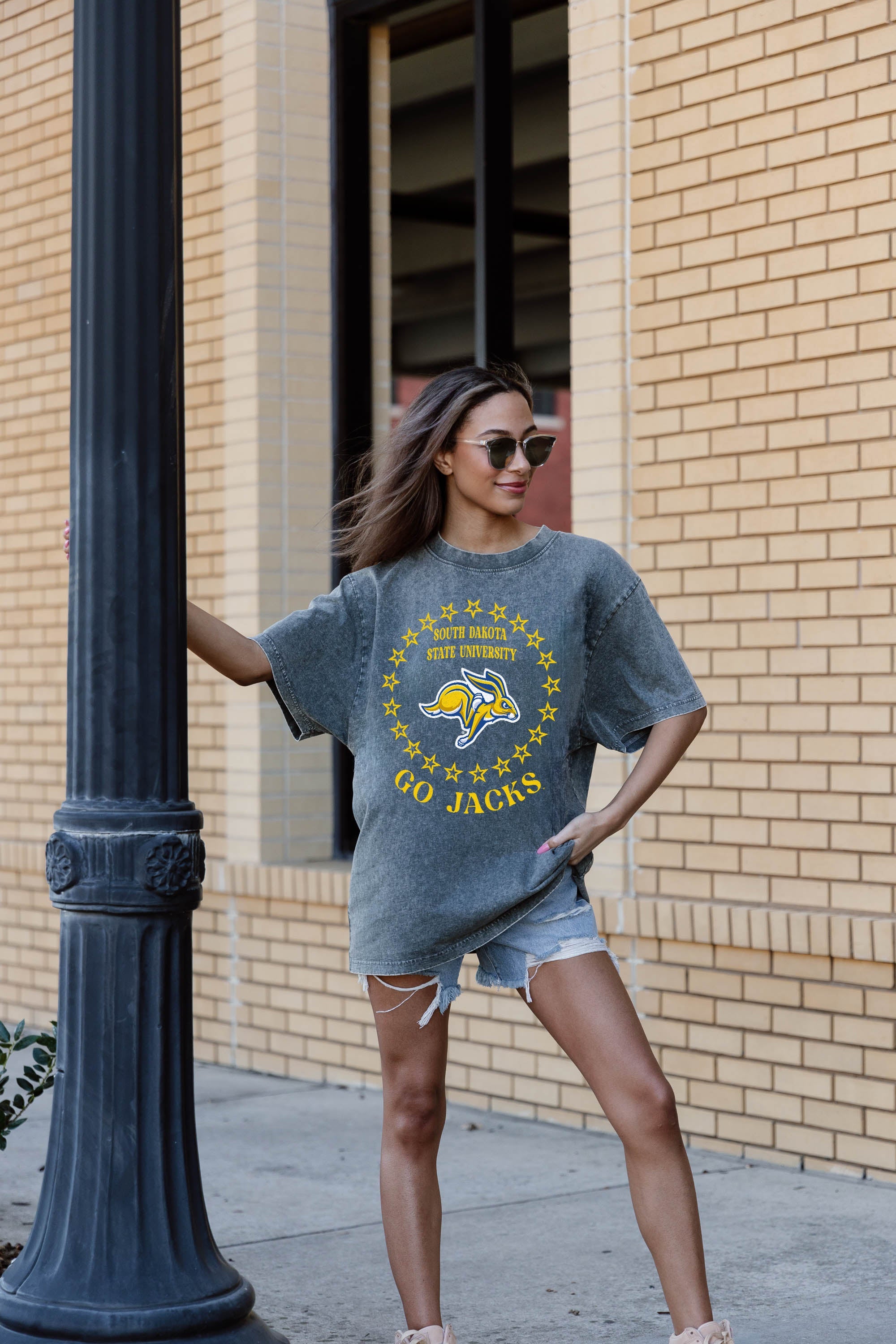 SOUTH DAKOTA STATE JACKRABBITS BRIGHTEST STAR OVERSIZED CREWNECK TEE