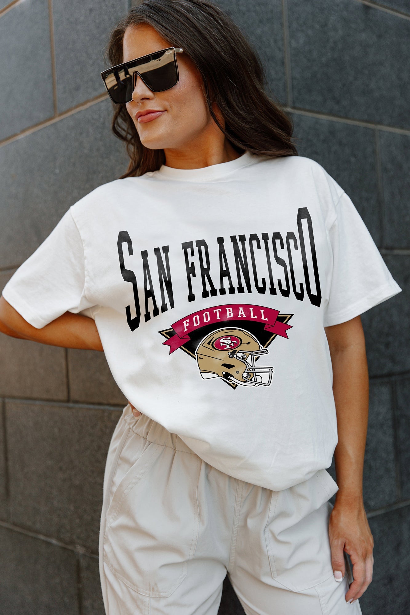 SAN FRANCISCO 49ERS ENFORCER RELAXED FIT SHORT SLEEVE CREWNECK TEE