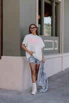 SMU MUSTANGS GAMEDAY ERA OVERSIZED CREWNECK TEE