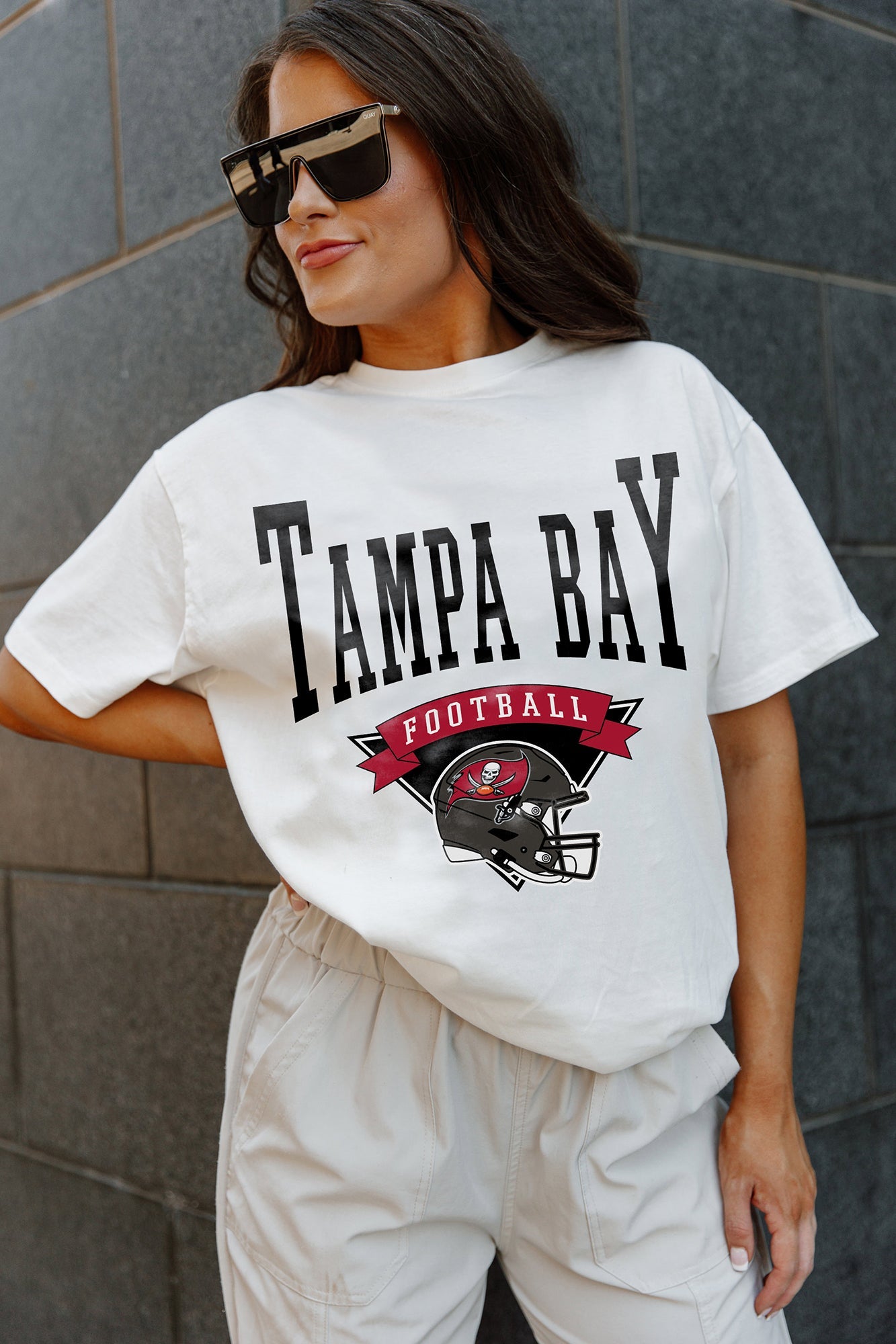 NFL Team Apparel Youth Tampa Bay Buccaneers Amped Up Grey T-Shirt