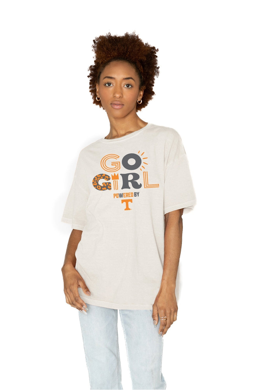 TENNESSEE VOLUNTEERS GO GIRL OVERSIZED CREWNECK TEE