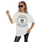 UCONN HUSKIES ON POINT OVERSIZED CREWNECK TEE