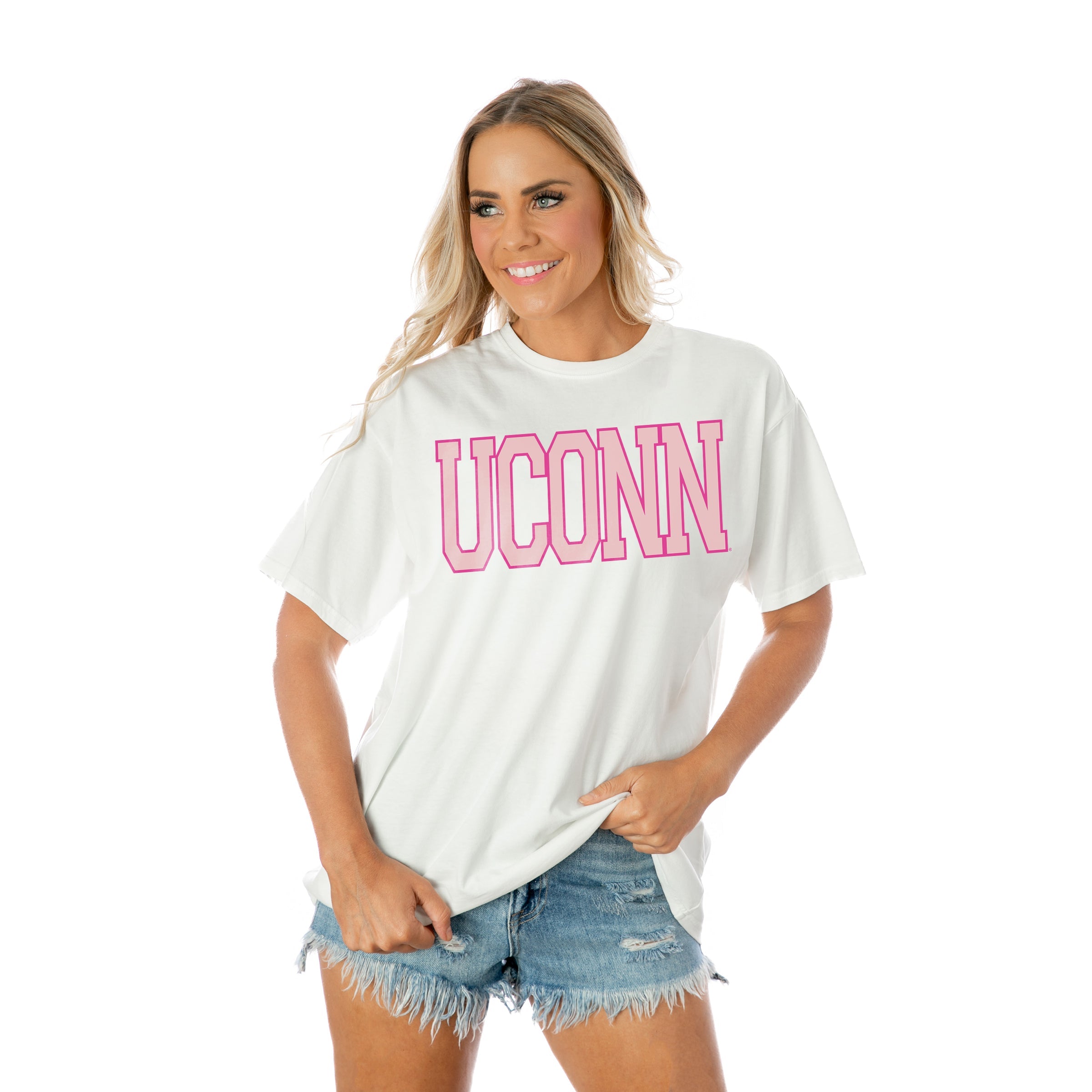 UCONN HUSKIES GAMEDAY ERA OVERSIZED CREWNECK TEE